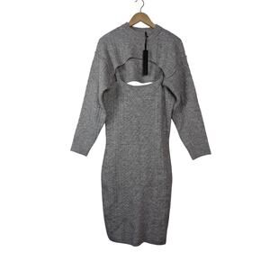 NWT House of Harlow 1960 Grey 2 Piece Sweater Dress